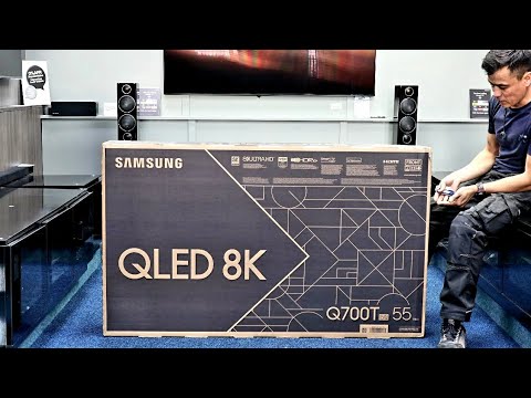 Samsung 8K QLED 2020 Q700T 55&quot; Unboxing, Setup with 8K Demo Videos. Entry level 8K